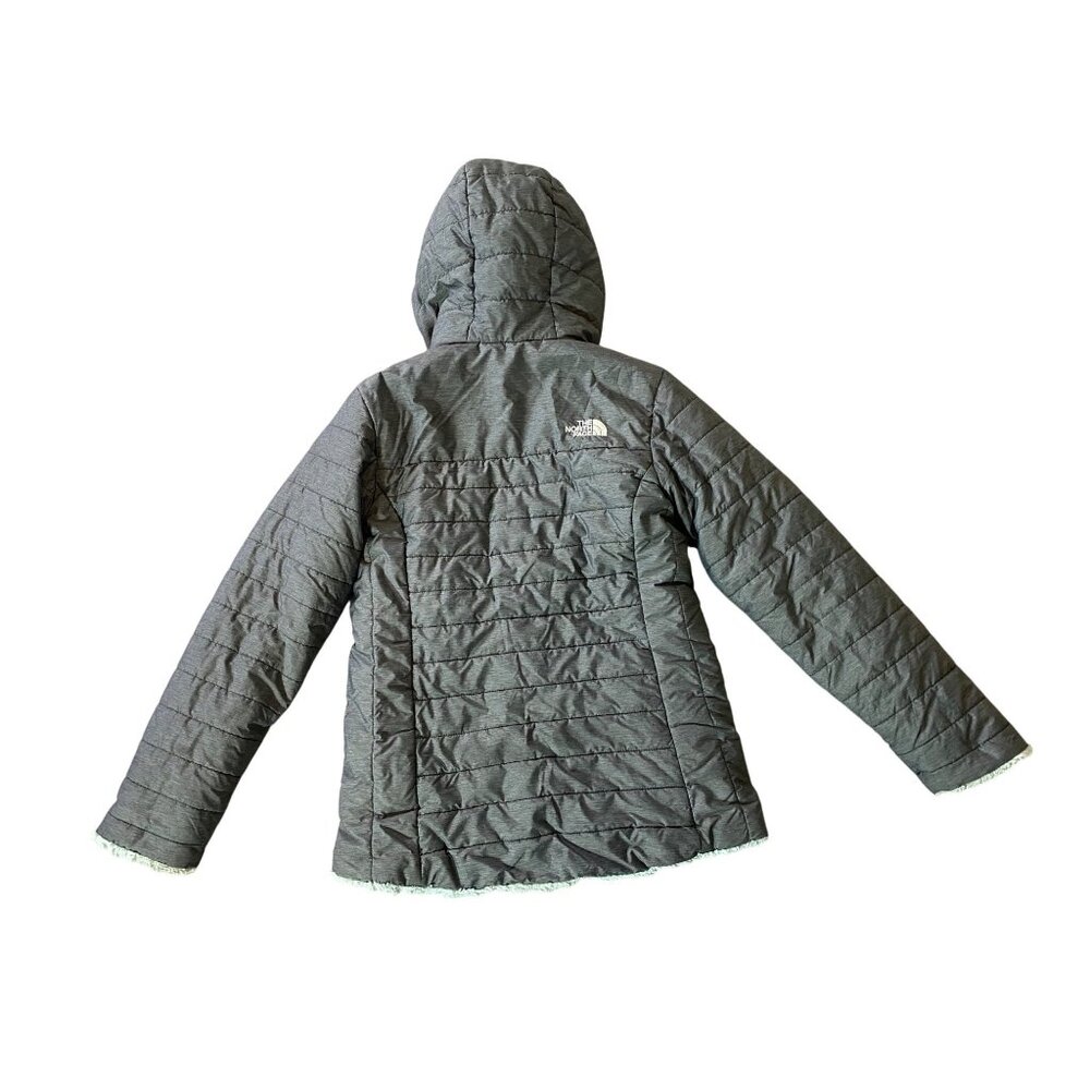 The North Face Girls Hooded Jacket Gray Soft Fleece Lining Full Zip Medium 10/12 - Picture 2 of 12